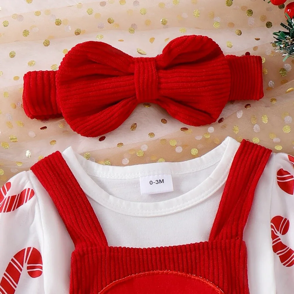 YINGISFITM Baby Red Thanksgiving Halloween Christmas Girl Outfit Bubble 6-9M